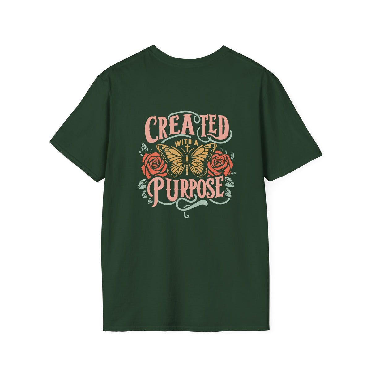 Created with a Purpose Butterfly T-Shirt Faith Graphic Tee