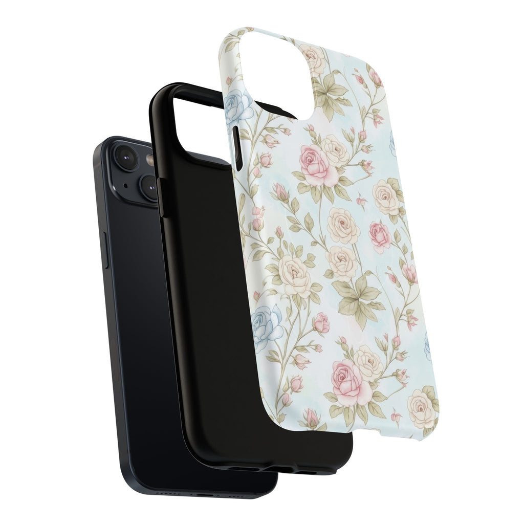 Vintage Floral Rose Magnetic iPhone Case — MagSafe Tough Protective Cover