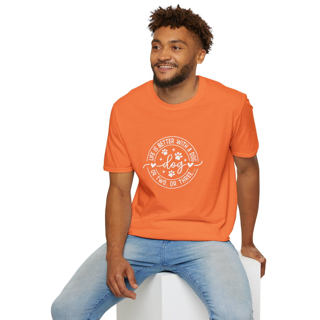 Life Is Better With a Dog T-Shirt — Funny Dog Lover Gift for Women Paw Print Tee