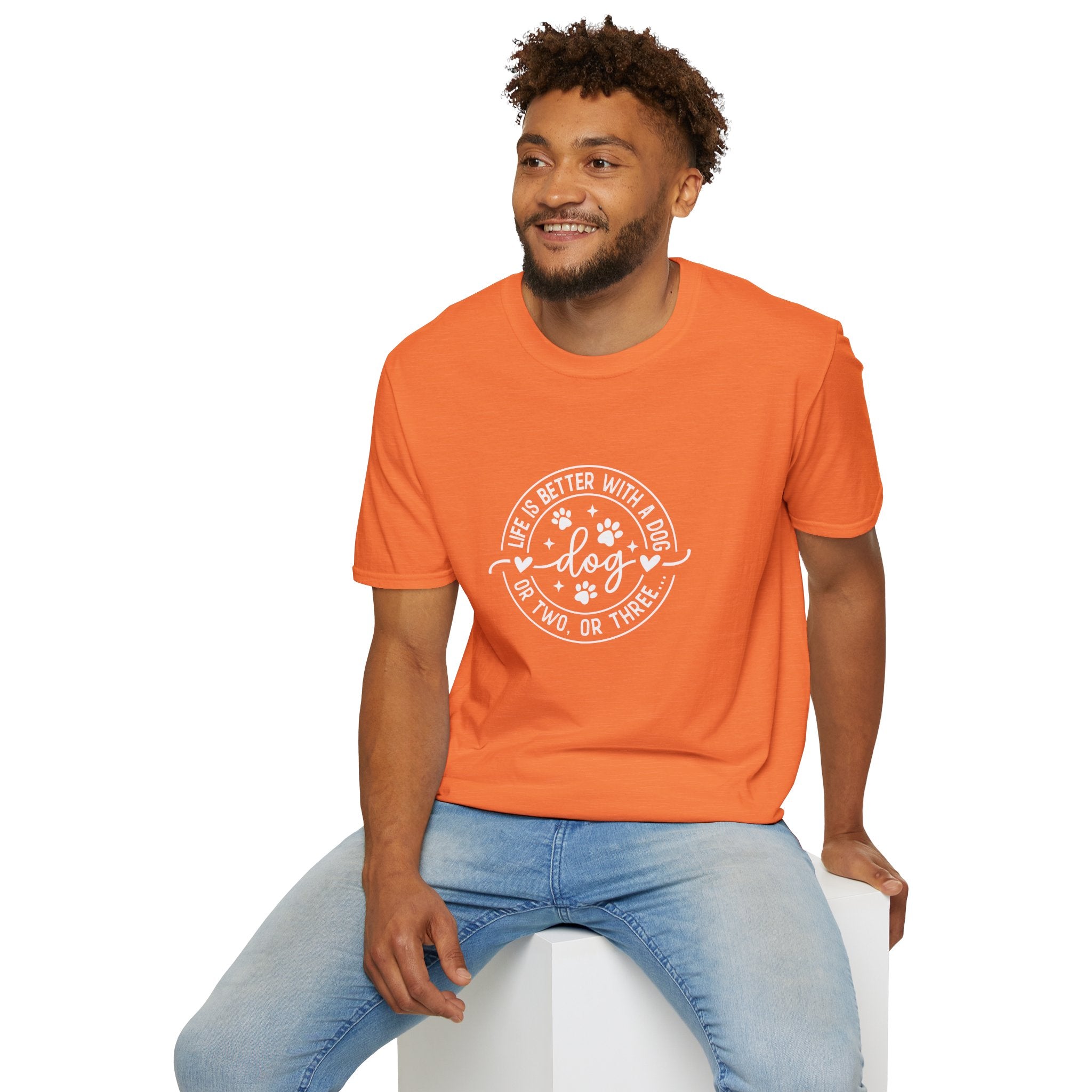 Life Is Better With a Dog T-Shirt — Funny Dog Lover Gift for Women Paw Print Tee