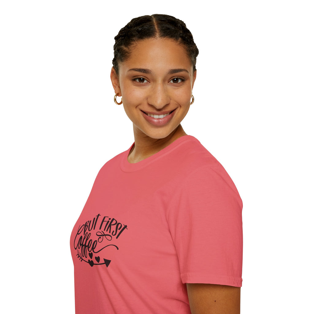 But First Coffee T-Shirt — Funny Gift for Coffee Lovers Women's Graphic Tee