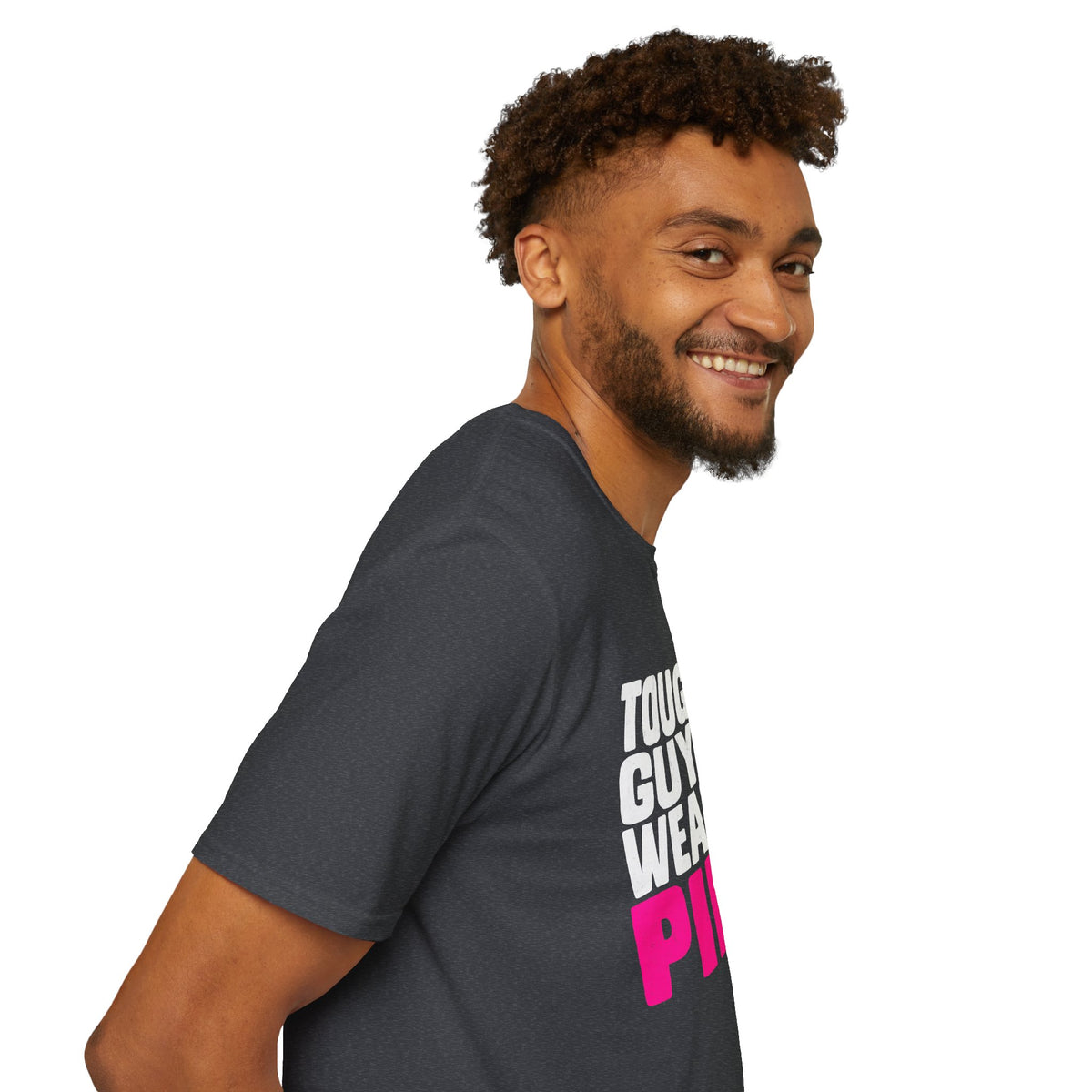 Tough Guys Wear Pink Breast Cancer Awareness T-Shirt Graphic Tee