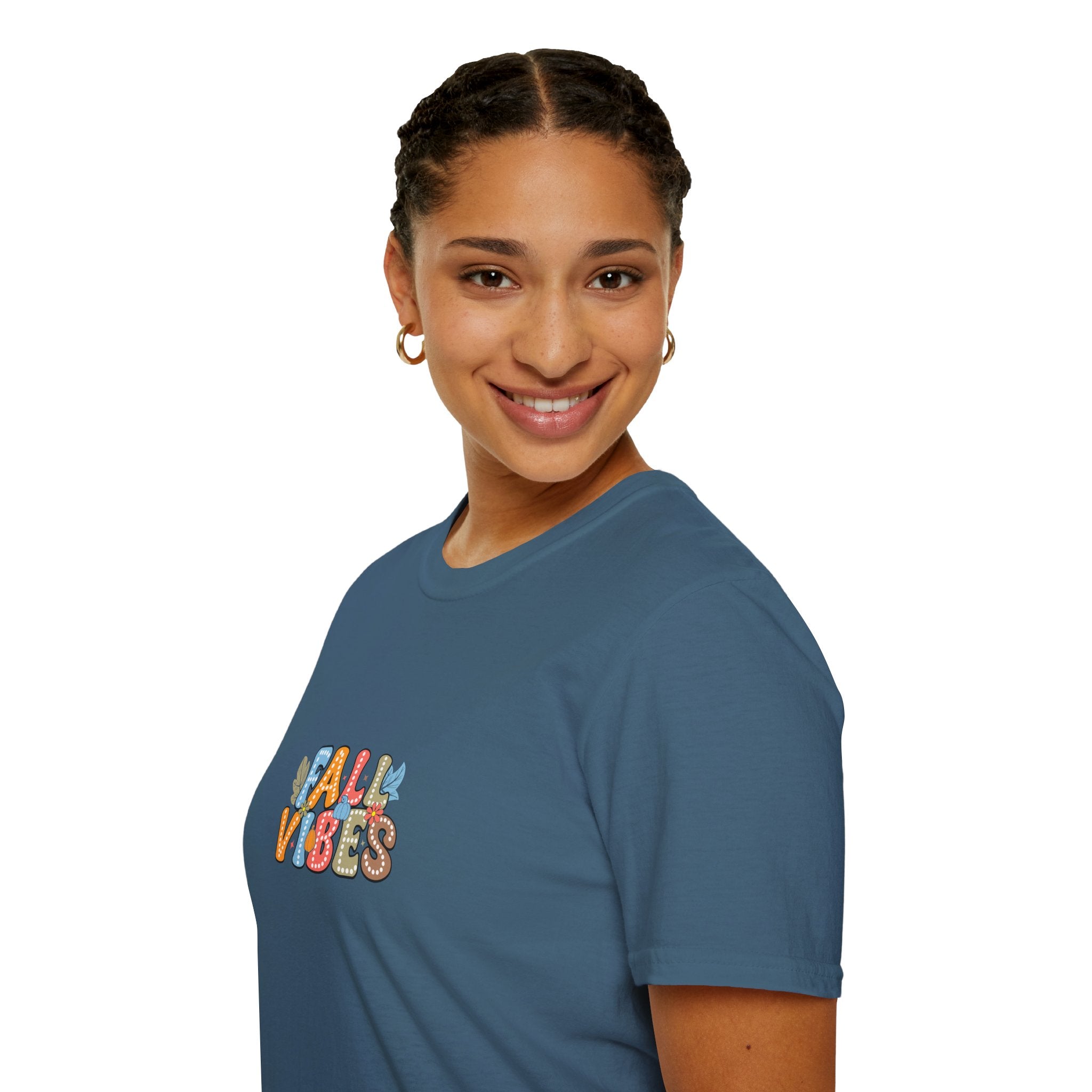 Fall Vibes Colorful Autumn T-Shirt — Cute Fall Gift for Women Graphic Tee