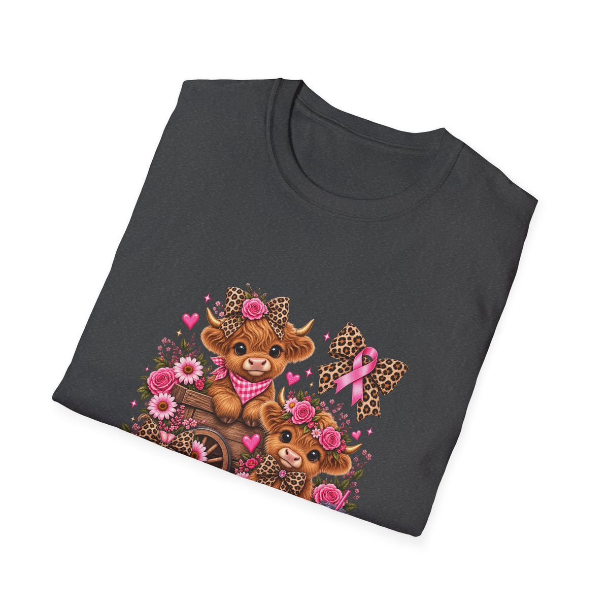 Breast Cancer Awareness Highland Cow T-Shirt