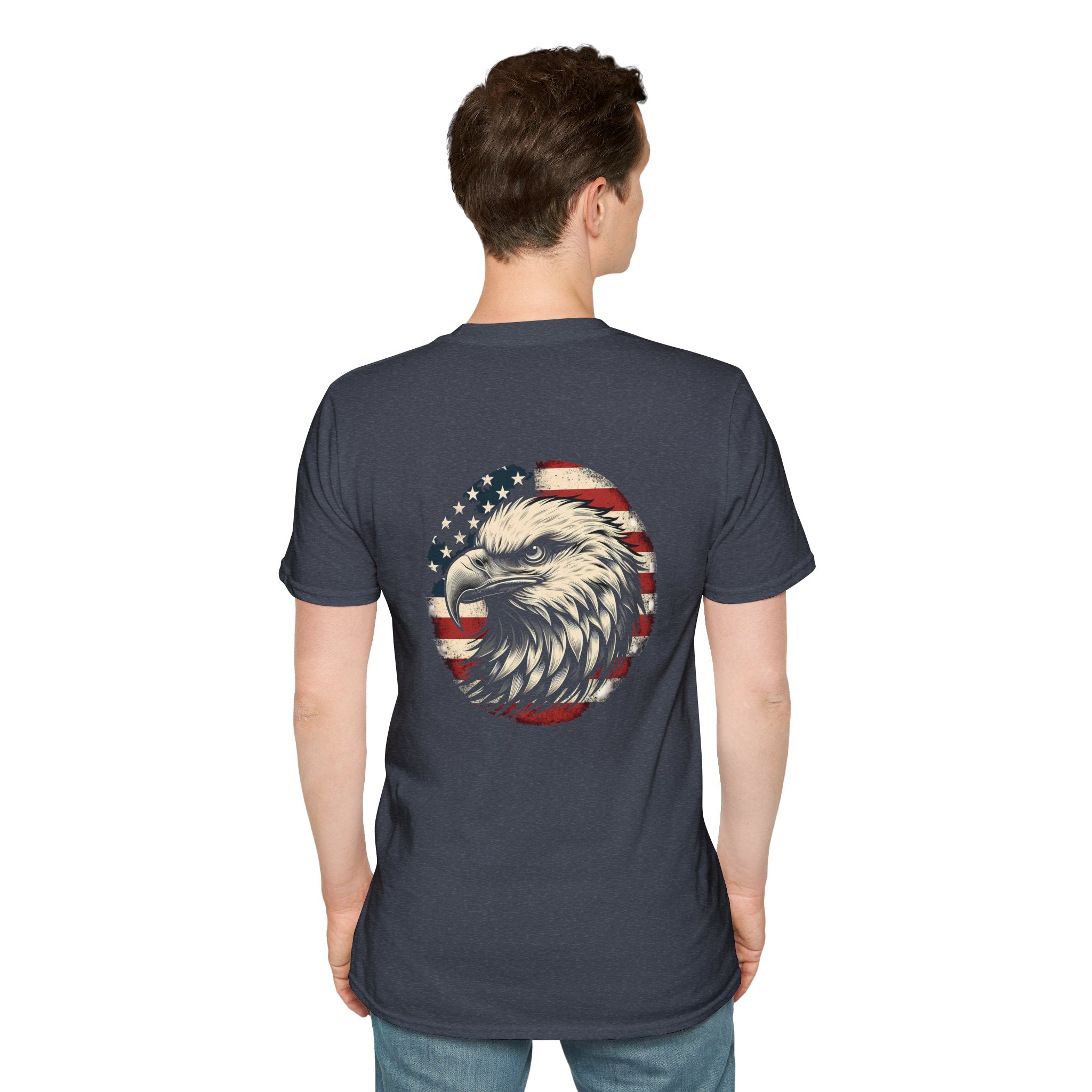 Patriotic Bald Eagle T-Shirt — American Flag Gift for Him Fourth of July Graphic Tee