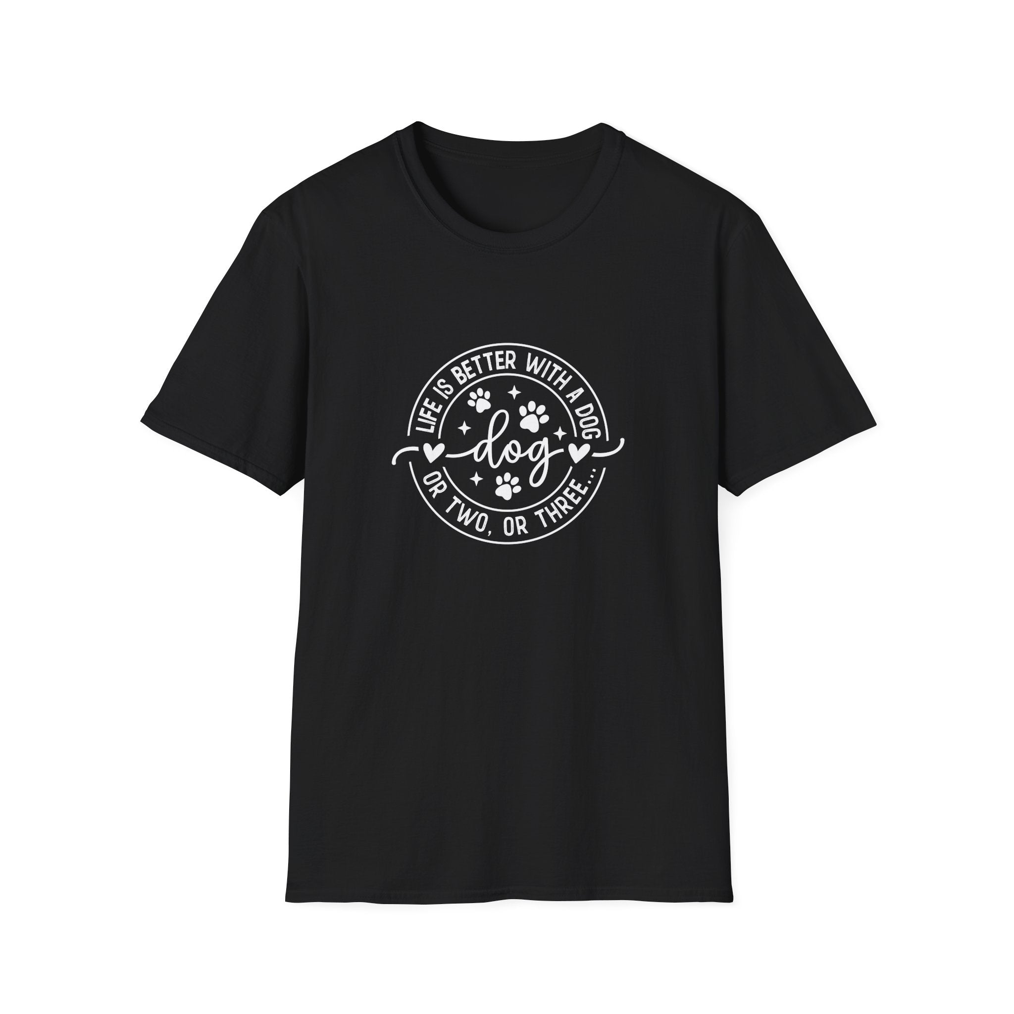 Life Is Better With a Dog T-Shirt — Funny Dog Lover Gift for Women Paw Print Tee