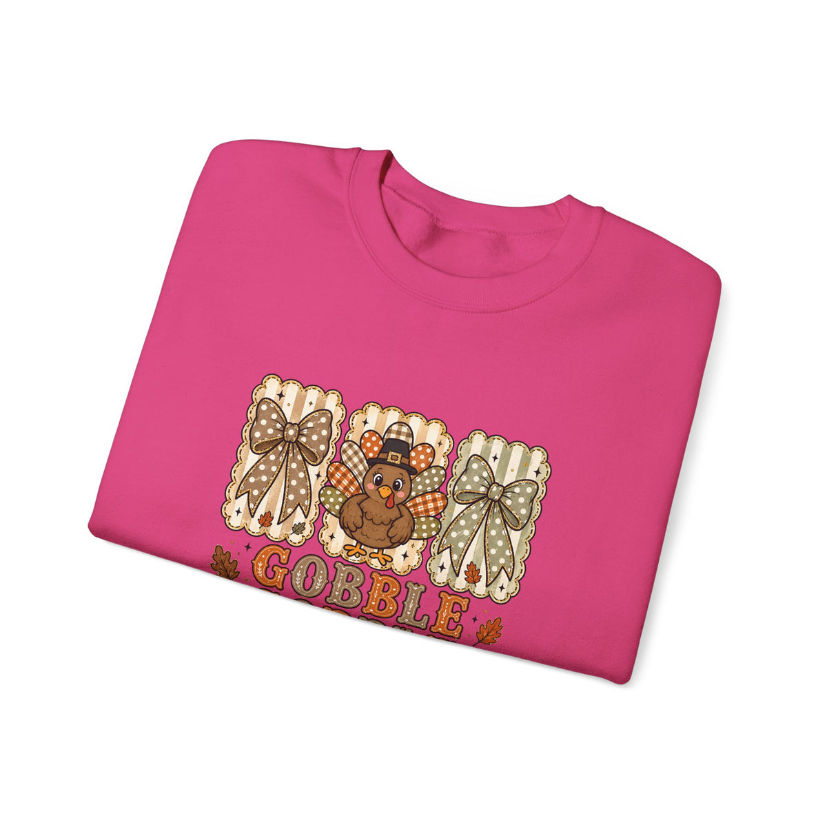 Thanksgiving Crewneck Sweatshirt — "Gobble Gobble 'til You Wobble" Turkey Design