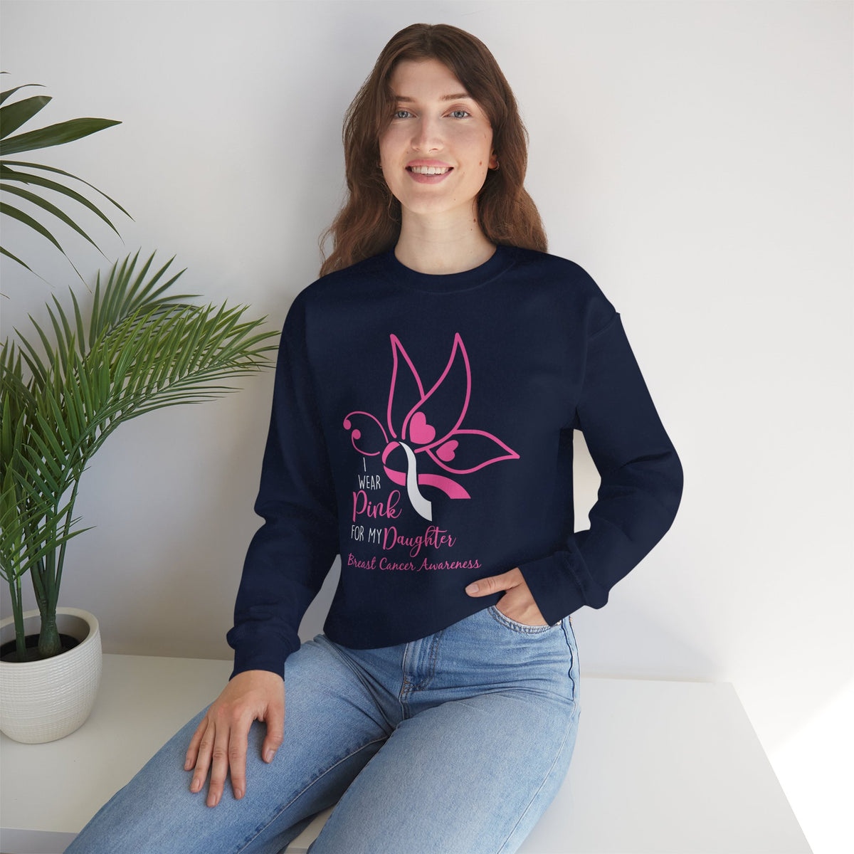 I Wear Pink for My Daughter Breast Cancer Sweatshirt