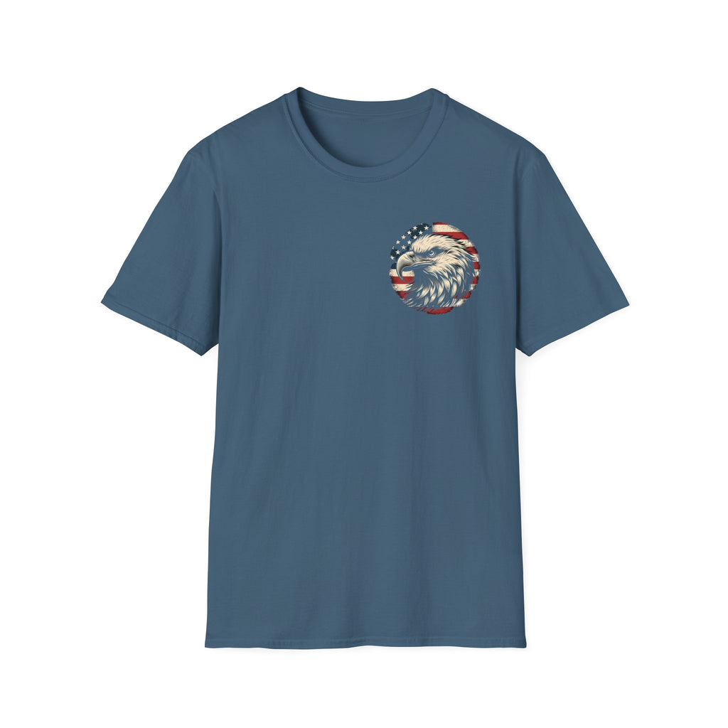 Patriotic Bald Eagle T-Shirt — American Flag Gift for Him Fourth of July Graphic Tee