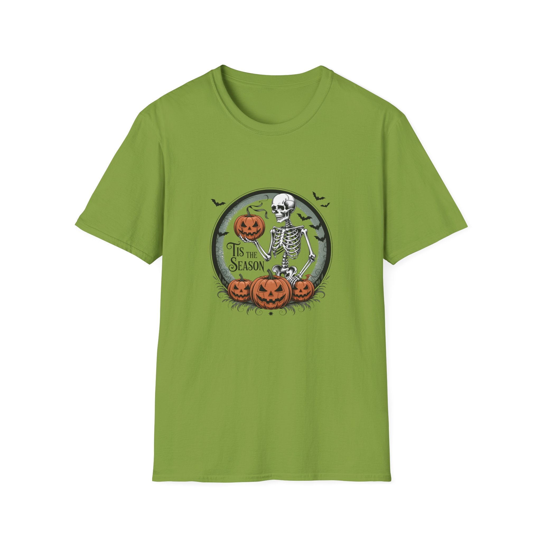 Tis the Season Skeleton Pumpkin T-Shirt — Funny Halloween Gift for Women Graphic Tee