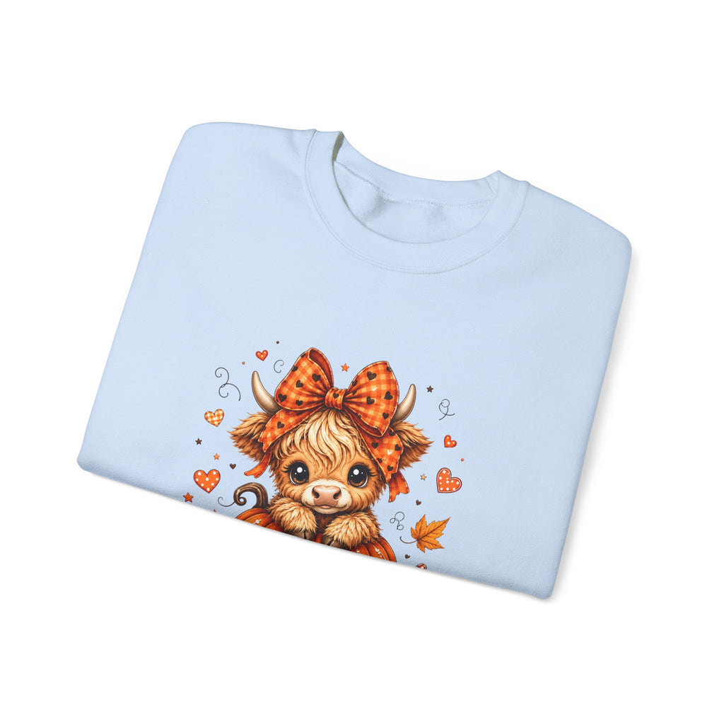 Cute Highland Cow Pumpkin Halloween Sweatshirt