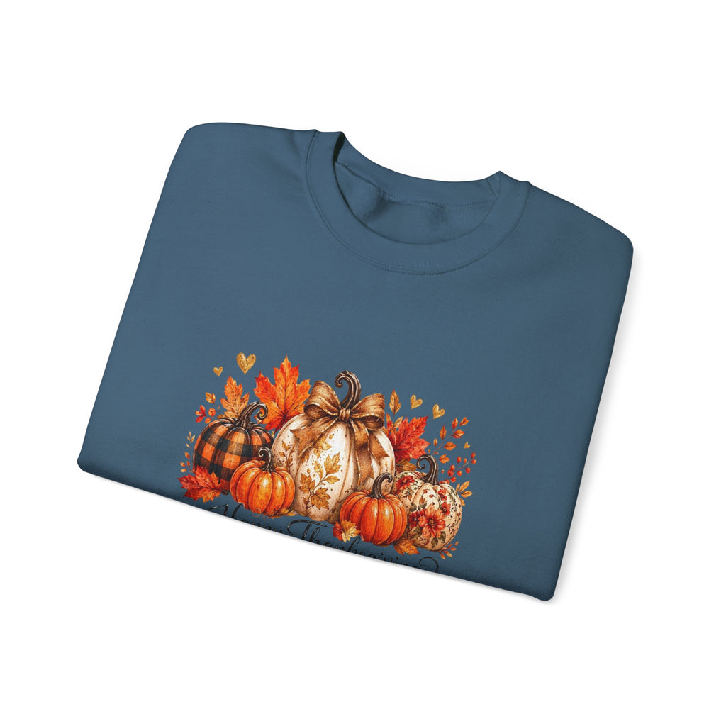 Thanksgiving Pumpkin Crewneck Sweatshirt — Happy Thanksgiving Harvest Design