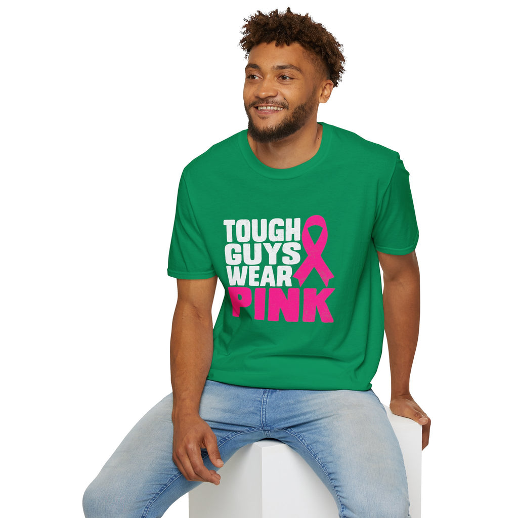 Tough Guys Wear Pink Breast Cancer Awareness T-Shirt Graphic Tee