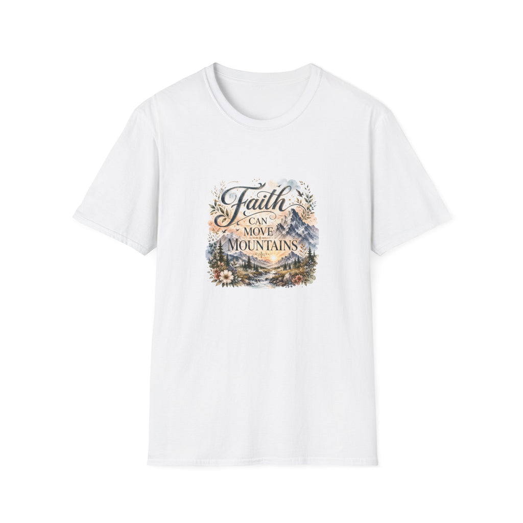 Faith Can Move Mountains T-Shirt Inspirational Christian Mountain Graphic Tee