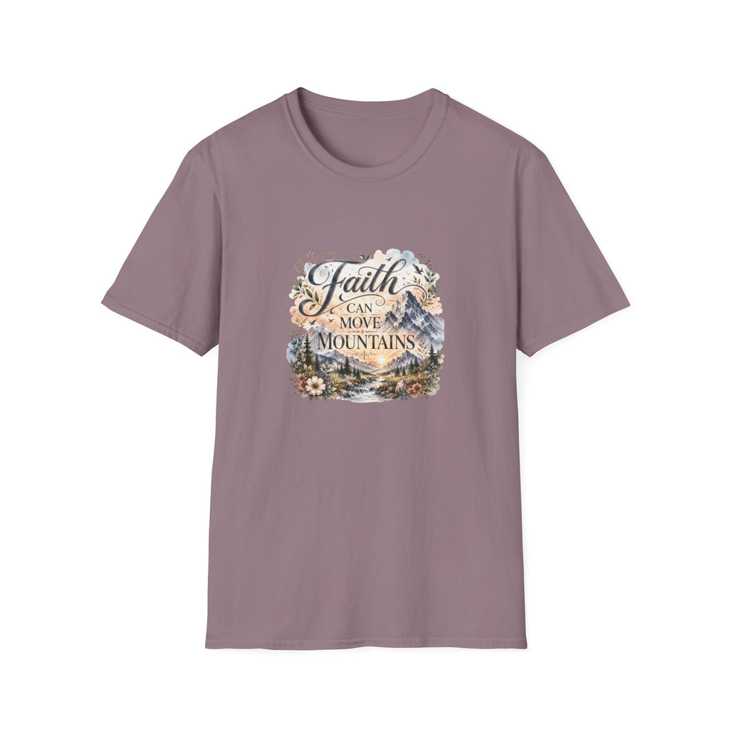 Faith Can Move Mountains T-Shirt Inspirational Christian Mountain Graphic Tee