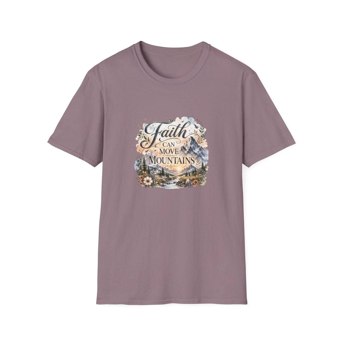Faith Can Move Mountains T-Shirt Inspirational Christian Mountain Graphic Tee