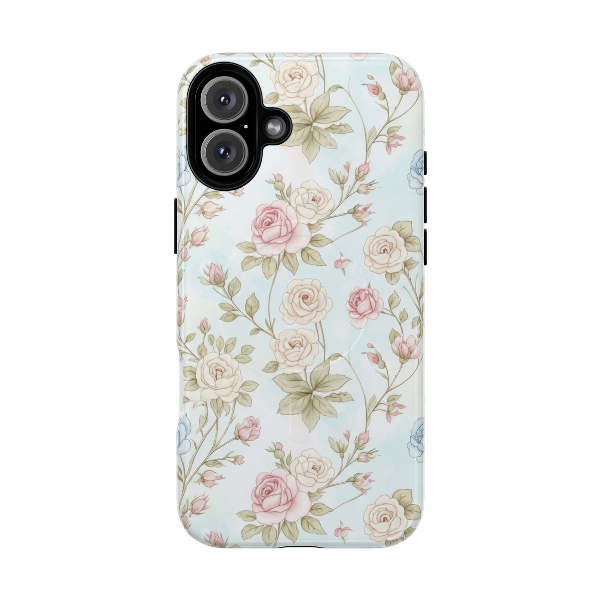 Vintage Floral Rose Magnetic iPhone Case — MagSafe Tough Protective Cover