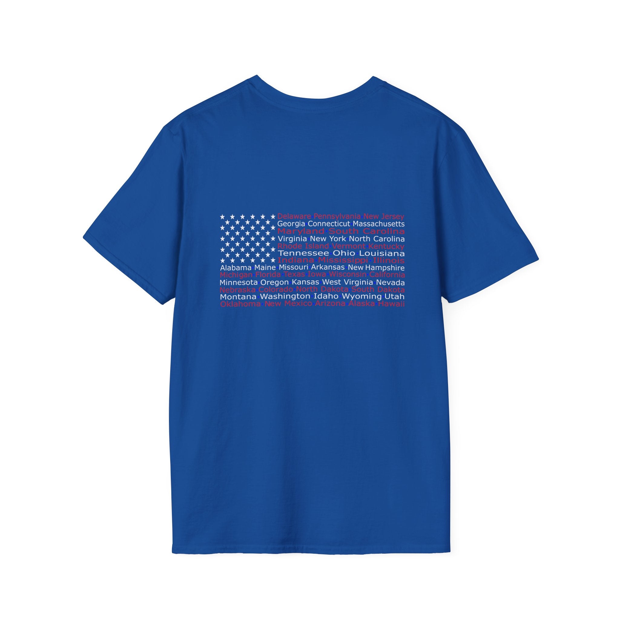 United American Flag T-Shirt — Patriotic Gift for Him Red Chest Graphic Tee