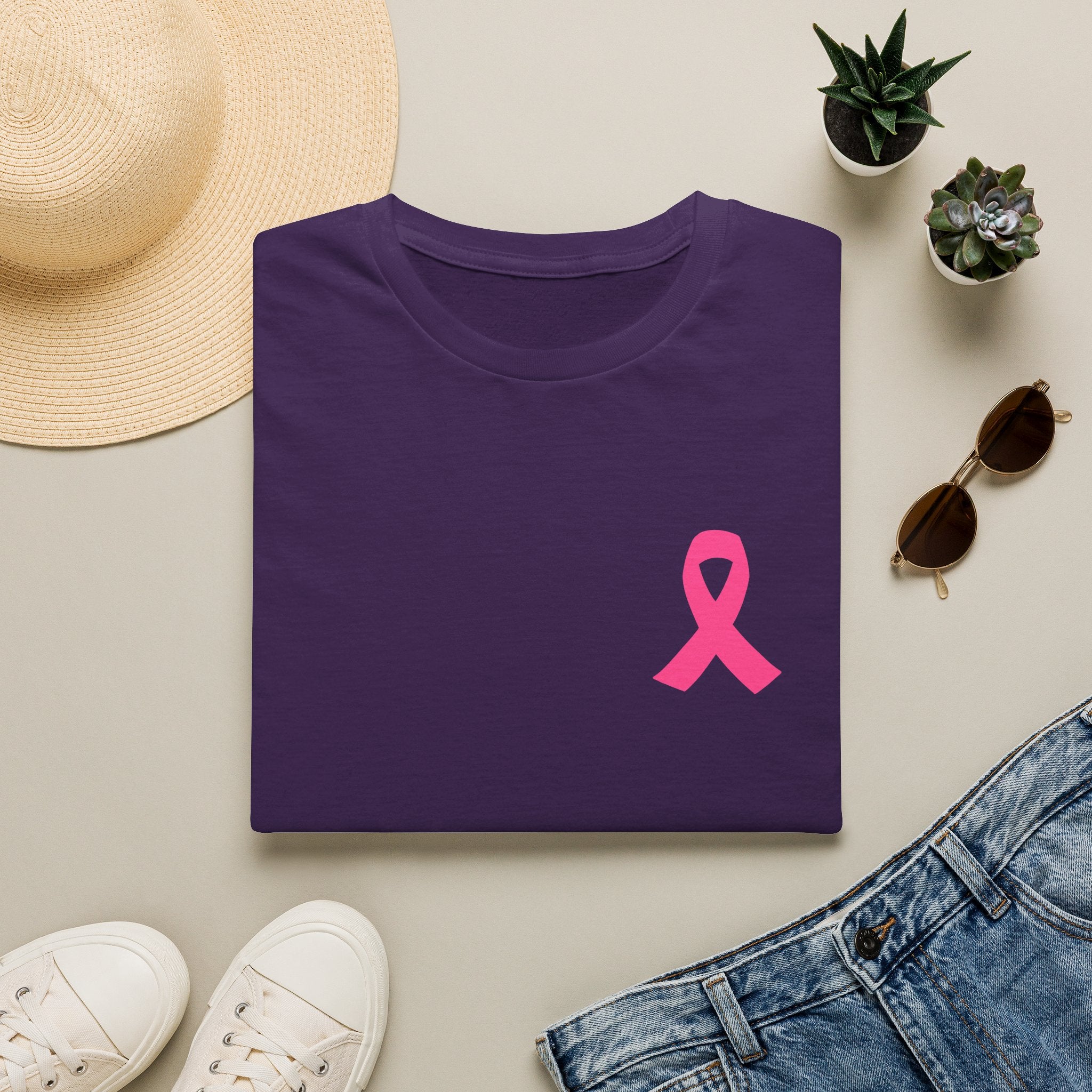 Breast Cancer Awareness Ribbon T-Shirt — Pink Ribbon Support Tee