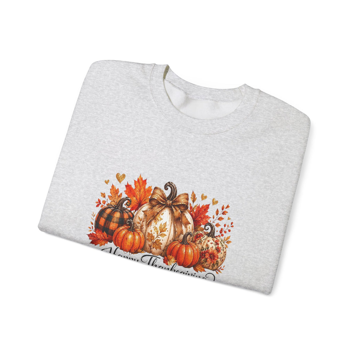 Thanksgiving Pumpkin Crewneck Sweatshirt — Happy Thanksgiving Harvest Design