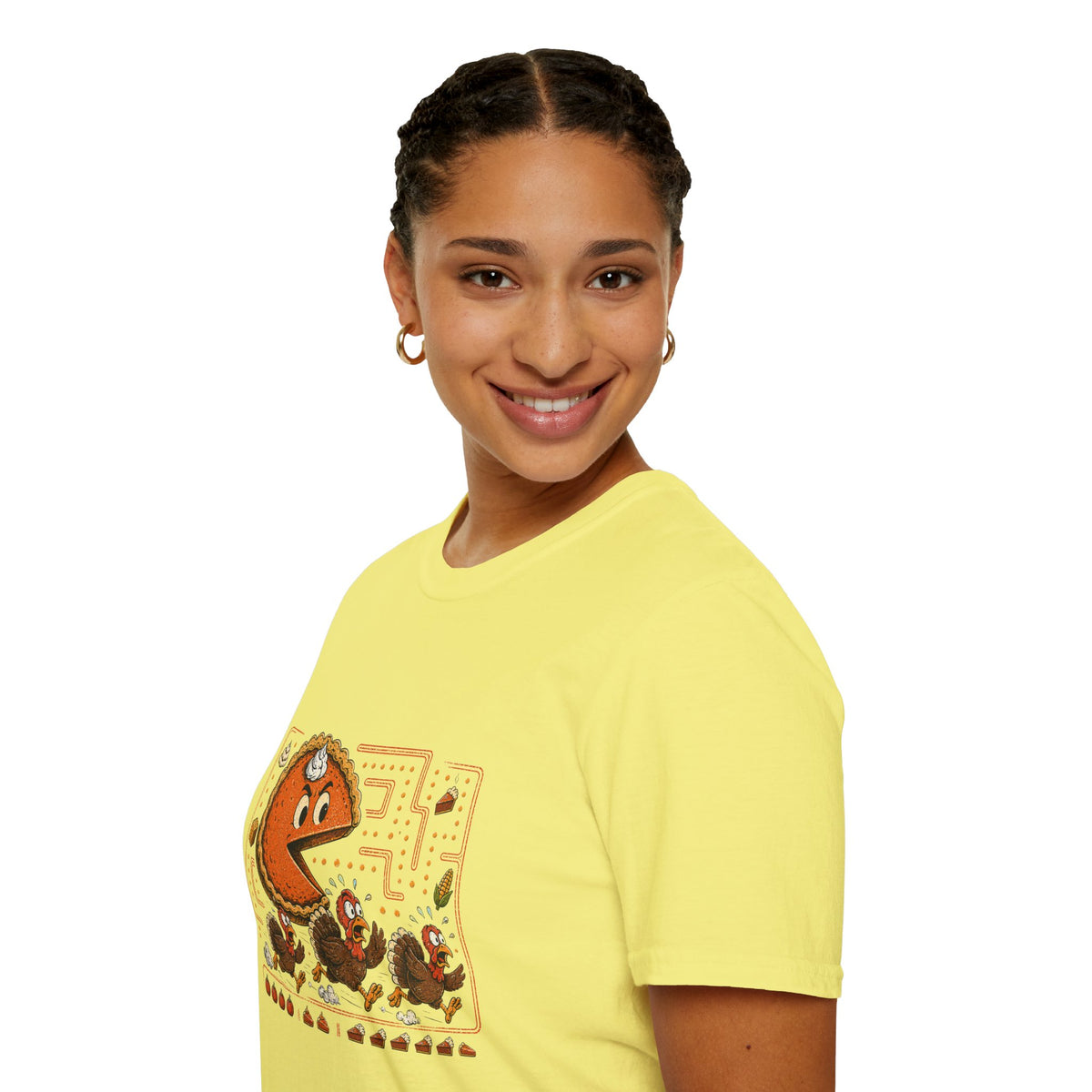 Retro Pie Monster T-Shirt — Funny Pac-Maze Dessert Gamer Tee