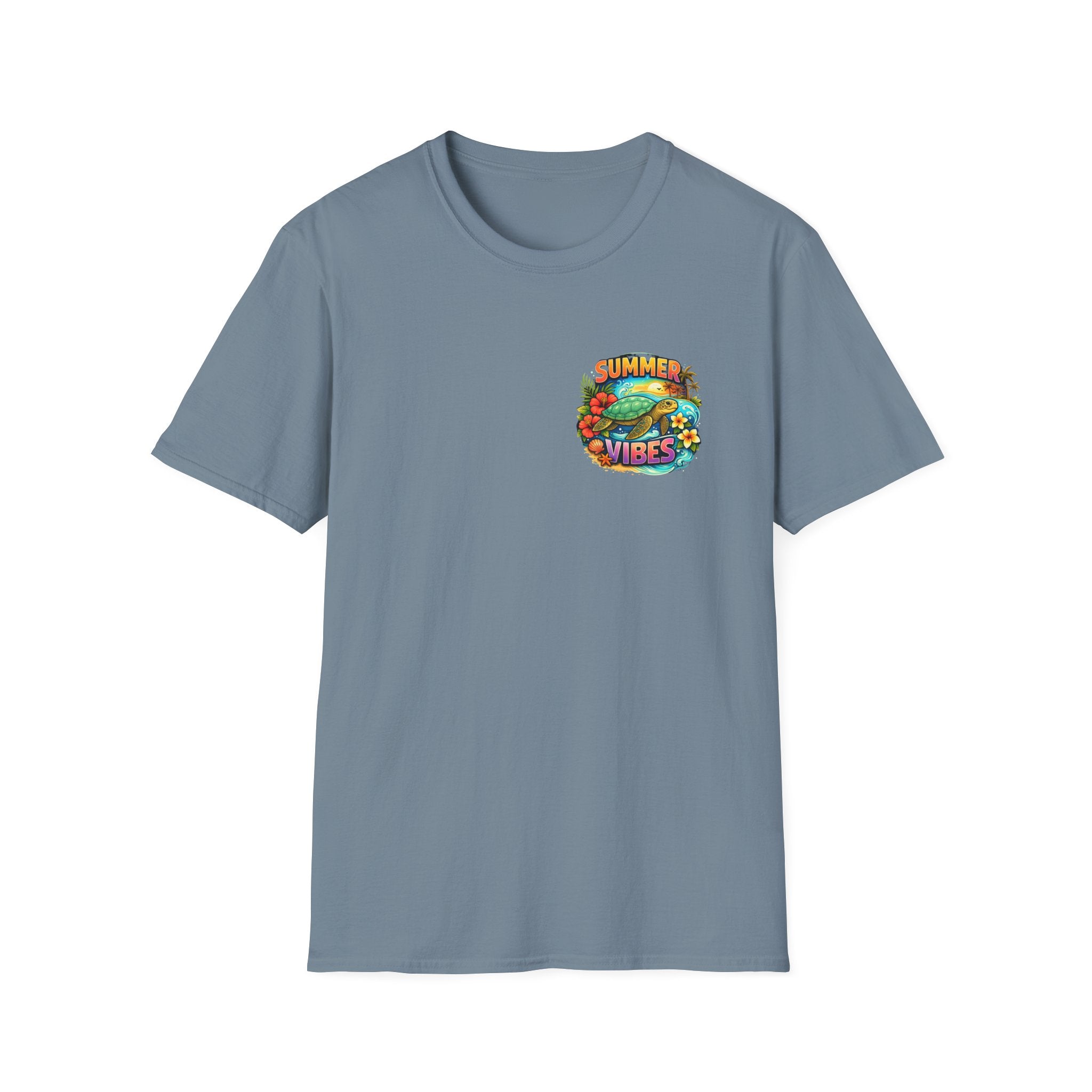 Summer Vibes Sea Turtle T-Shirt — Cute Beach Gift for Women Surf Floral Graphic Tee