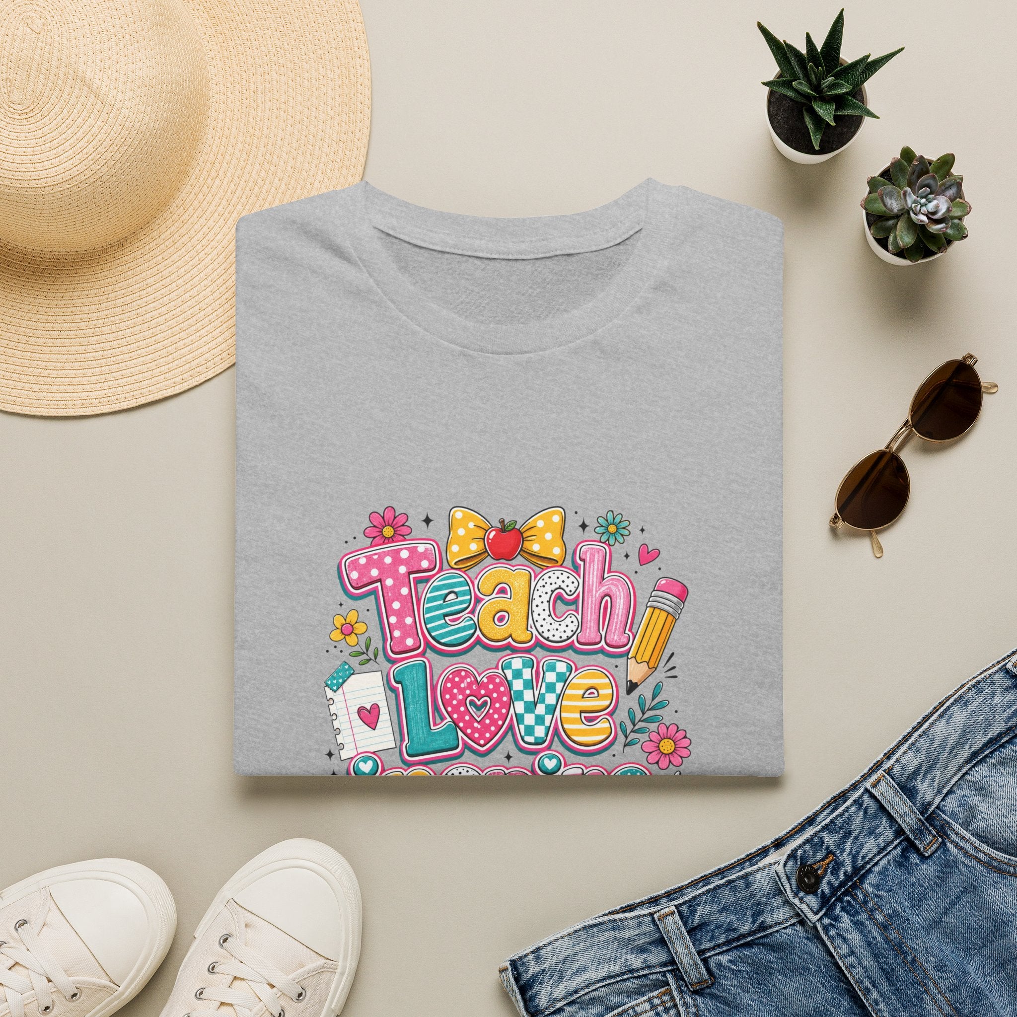 Teach Love Inspire T-Shirt — Cute Colorful Teacher Gift School Appreciation Tee