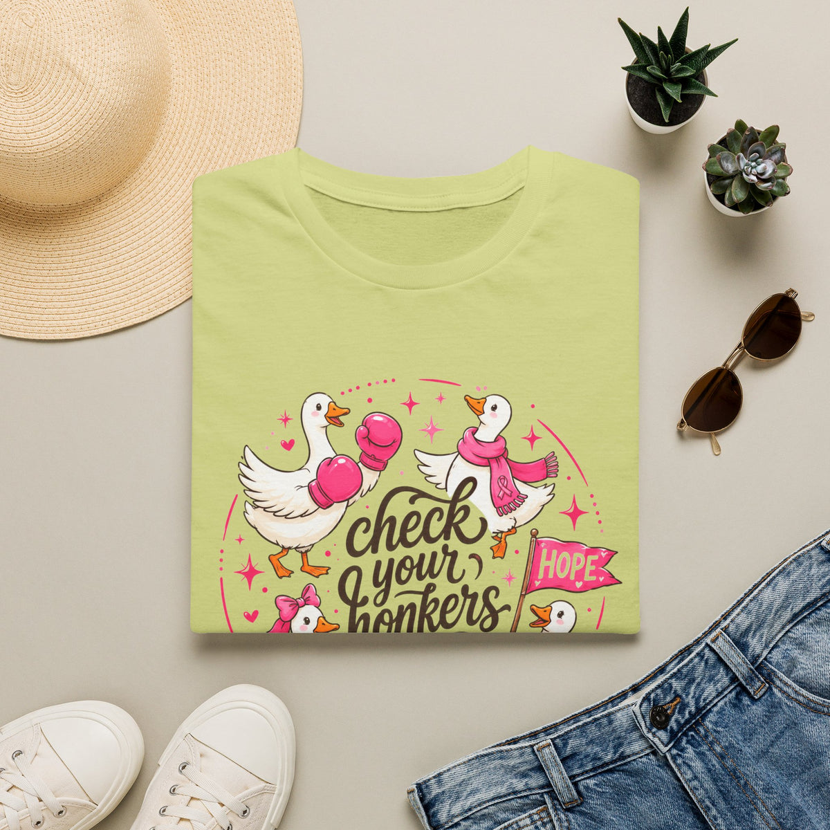 Check Your Honkers Breast Cancer Awareness T-Shirt