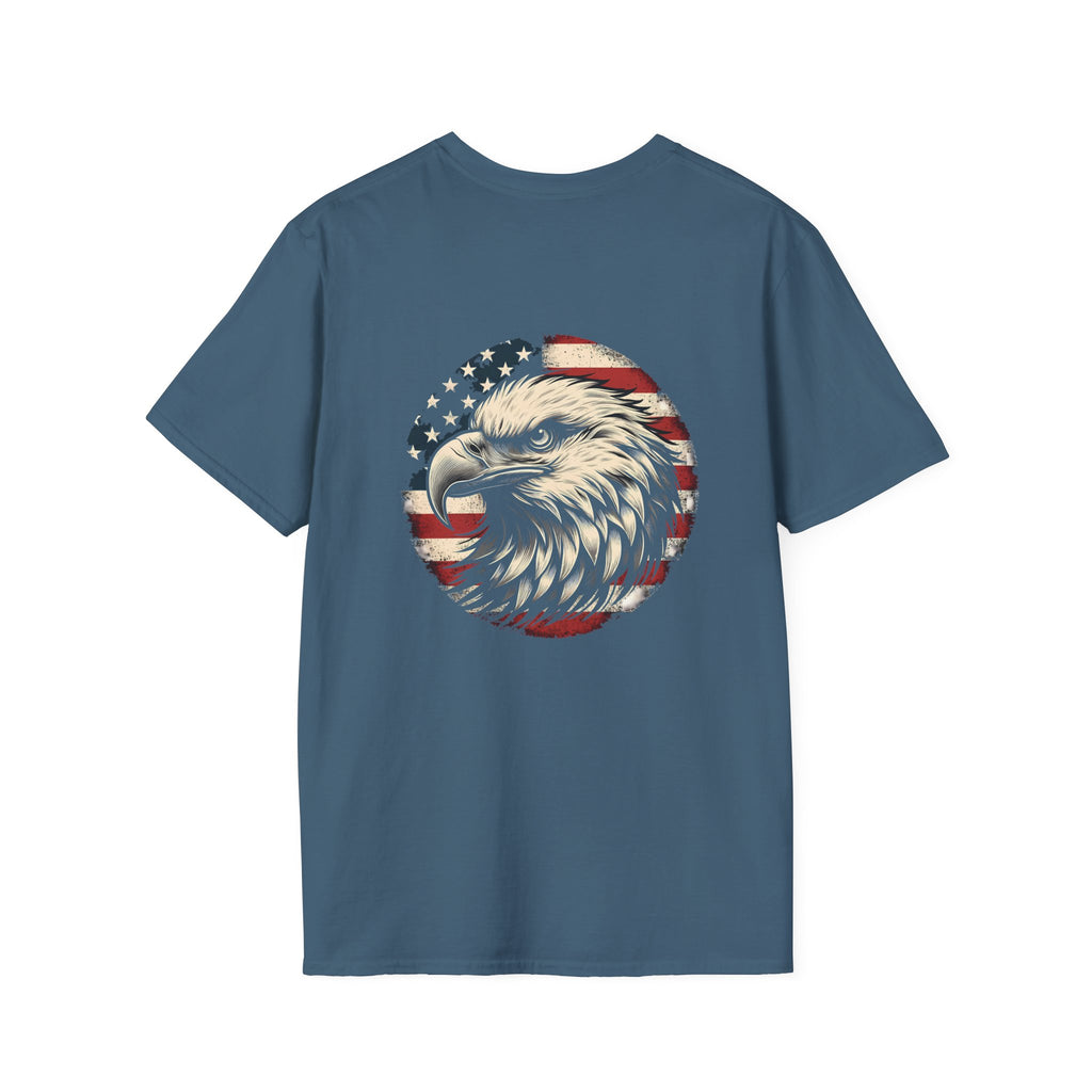 Patriotic Bald Eagle T-Shirt — American Flag Gift for Him Fourth of July Graphic Tee