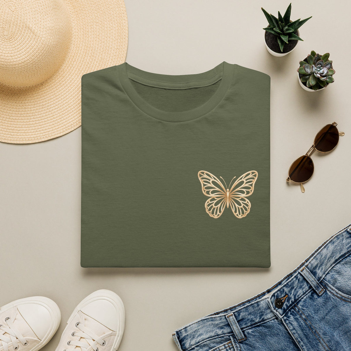 Created with a Purpose Butterfly T-Shirt Faith Graphic Tee