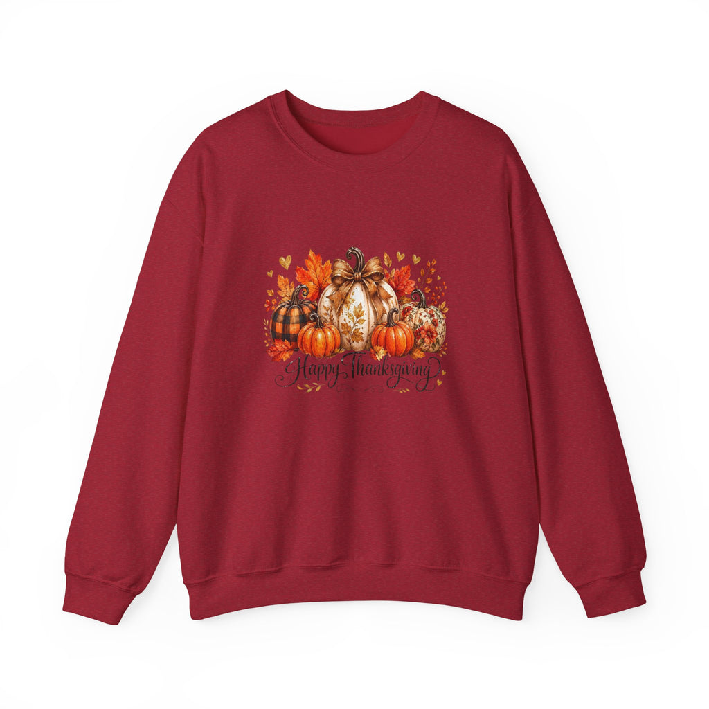 Thanksgiving Pumpkin Crewneck Sweatshirt — Happy Thanksgiving Harvest Design