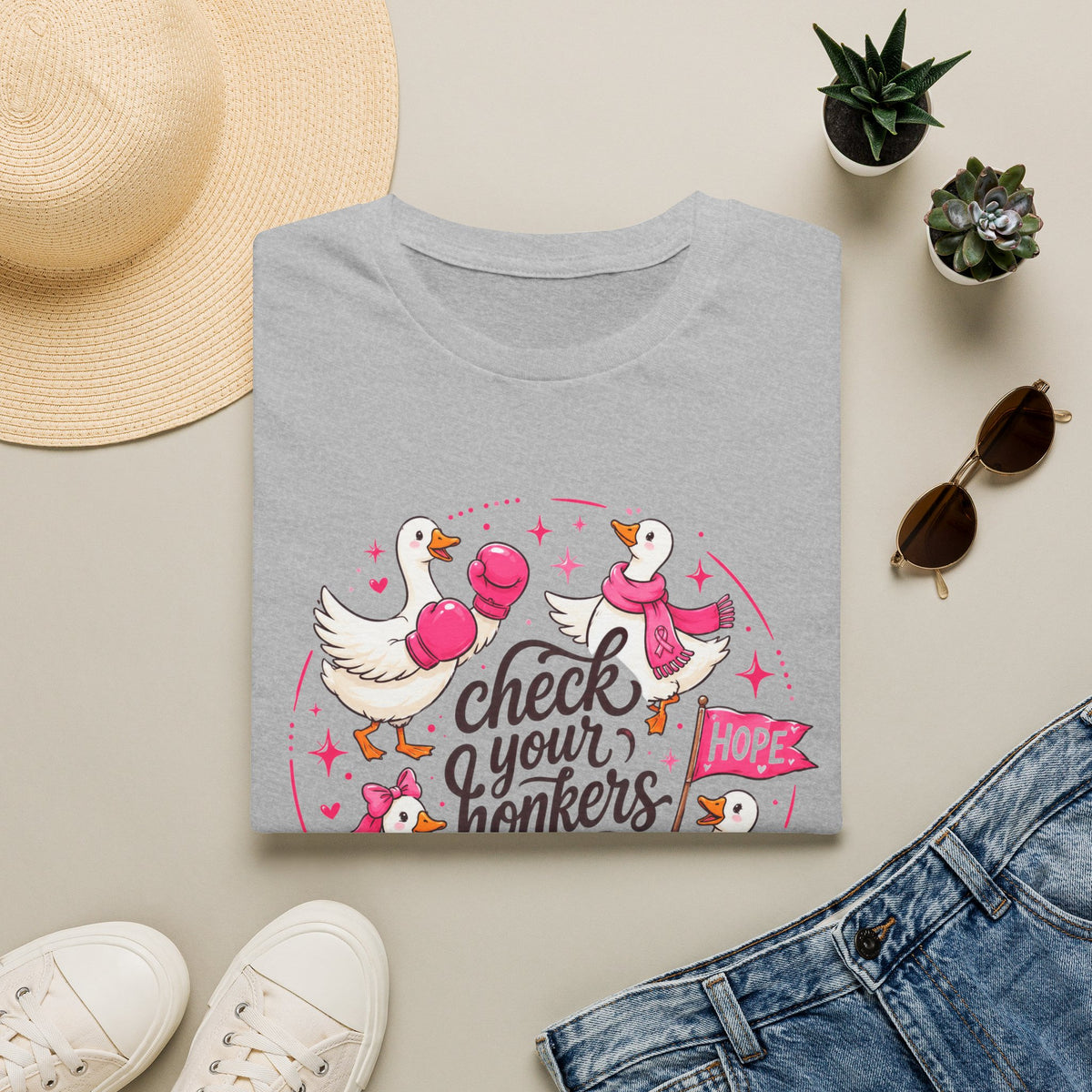 Check Your Honkers Breast Cancer Awareness T-Shirt