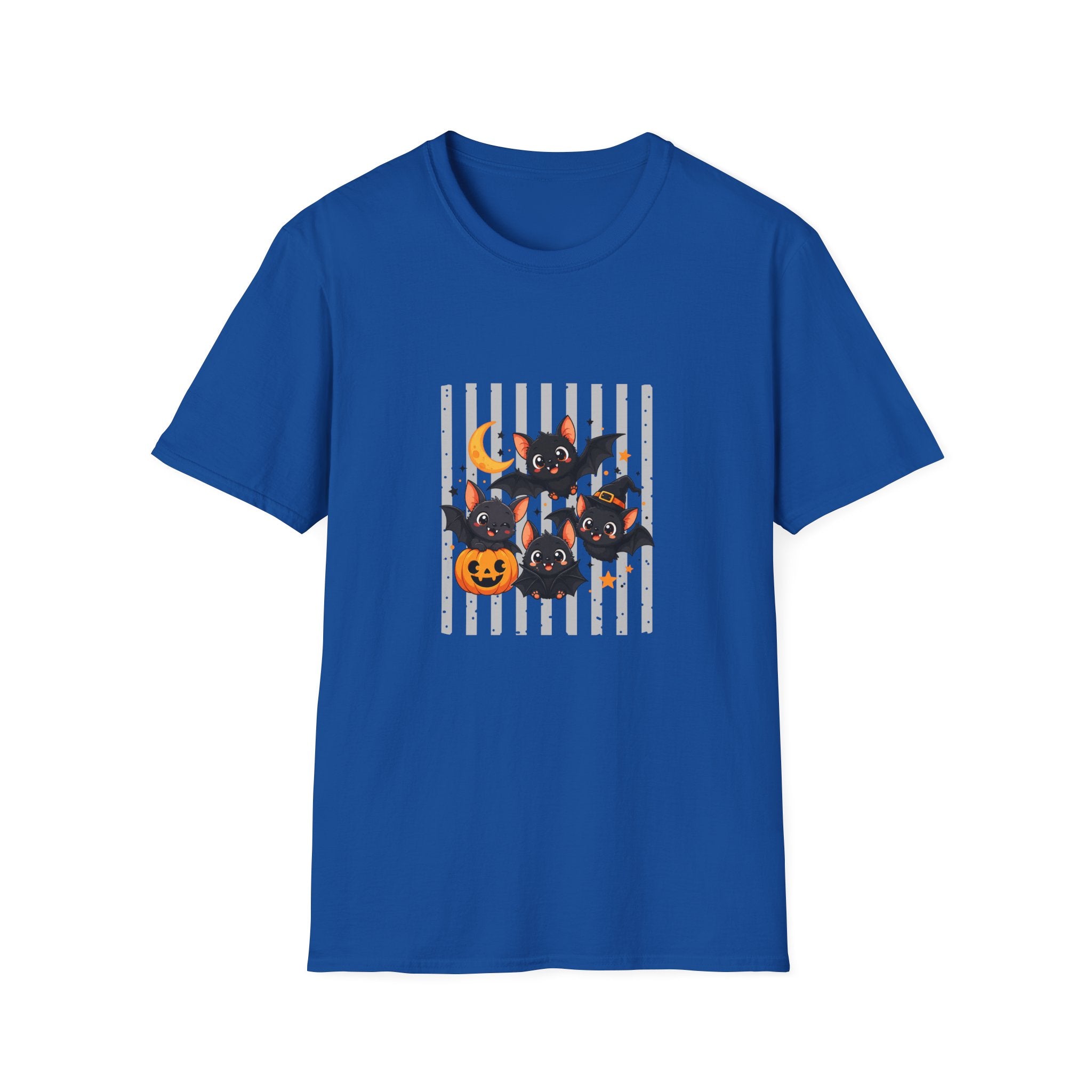 Halloween Bats Pumpkin Moon T-Shirt — Cute Spooky Gift for Women Graphic Tee