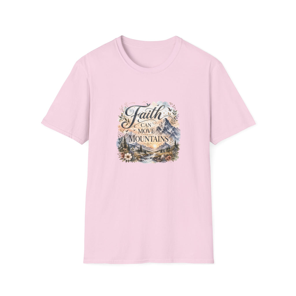 Faith Can Move Mountains T-Shirt Inspirational Christian Mountain Graphic Tee
