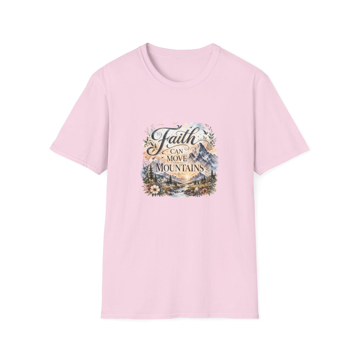 Faith Can Move Mountains T-Shirt Inspirational Christian Mountain Graphic Tee