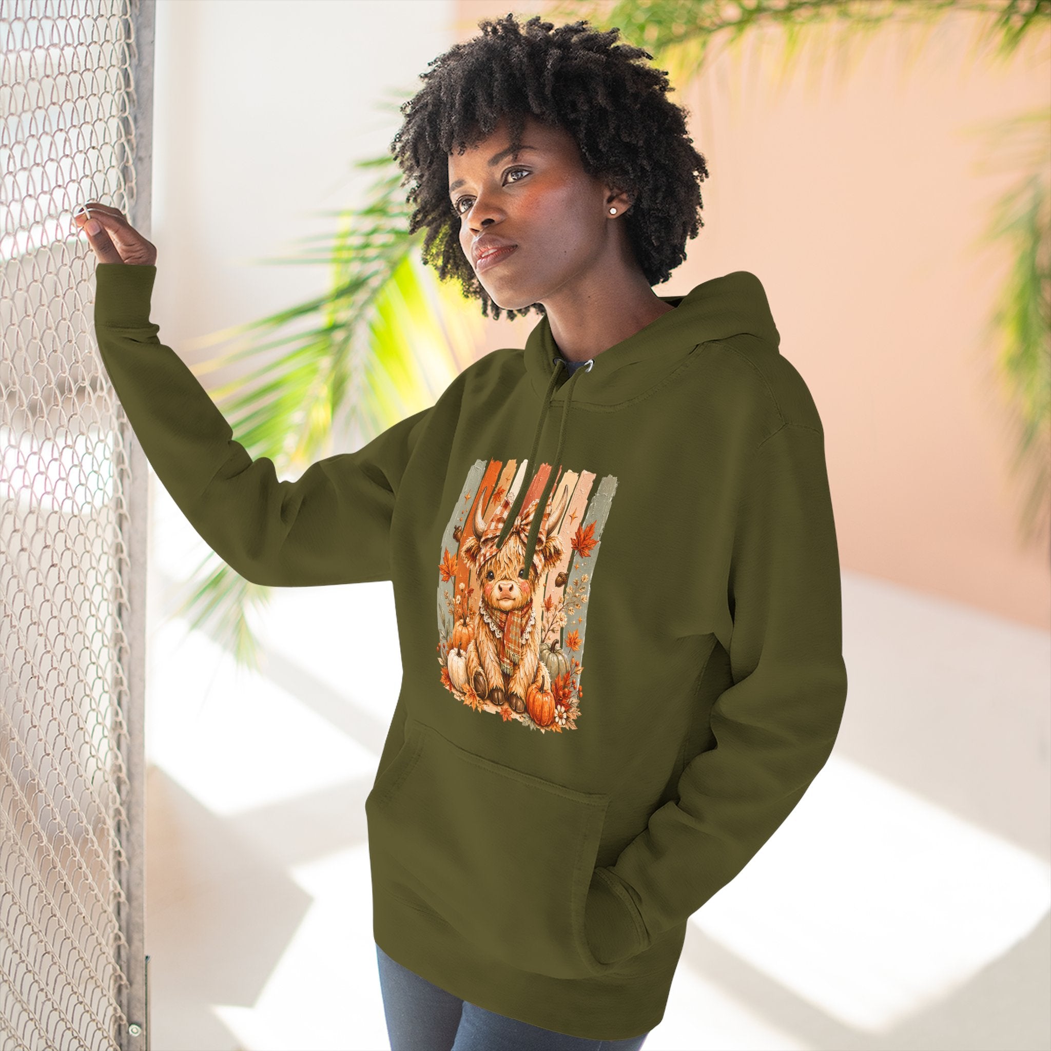 Autumn Pumpkin Cow Hoodie — Cute Fall Gift for Women Cozy Graphic Pullover
