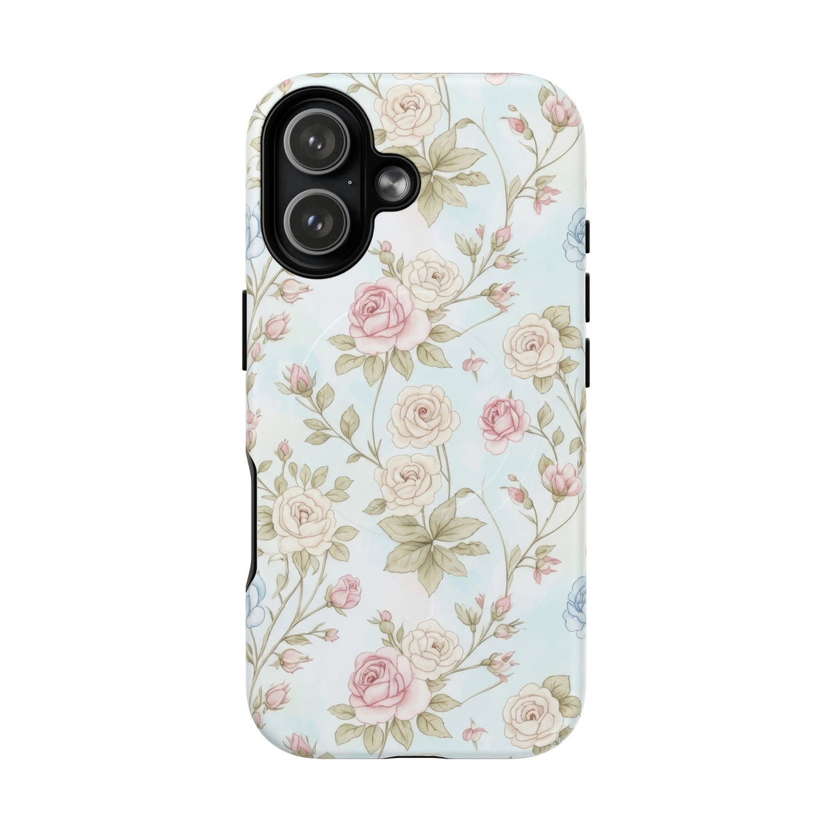 Vintage Floral Rose Magnetic iPhone Case — MagSafe Tough Protective Cover