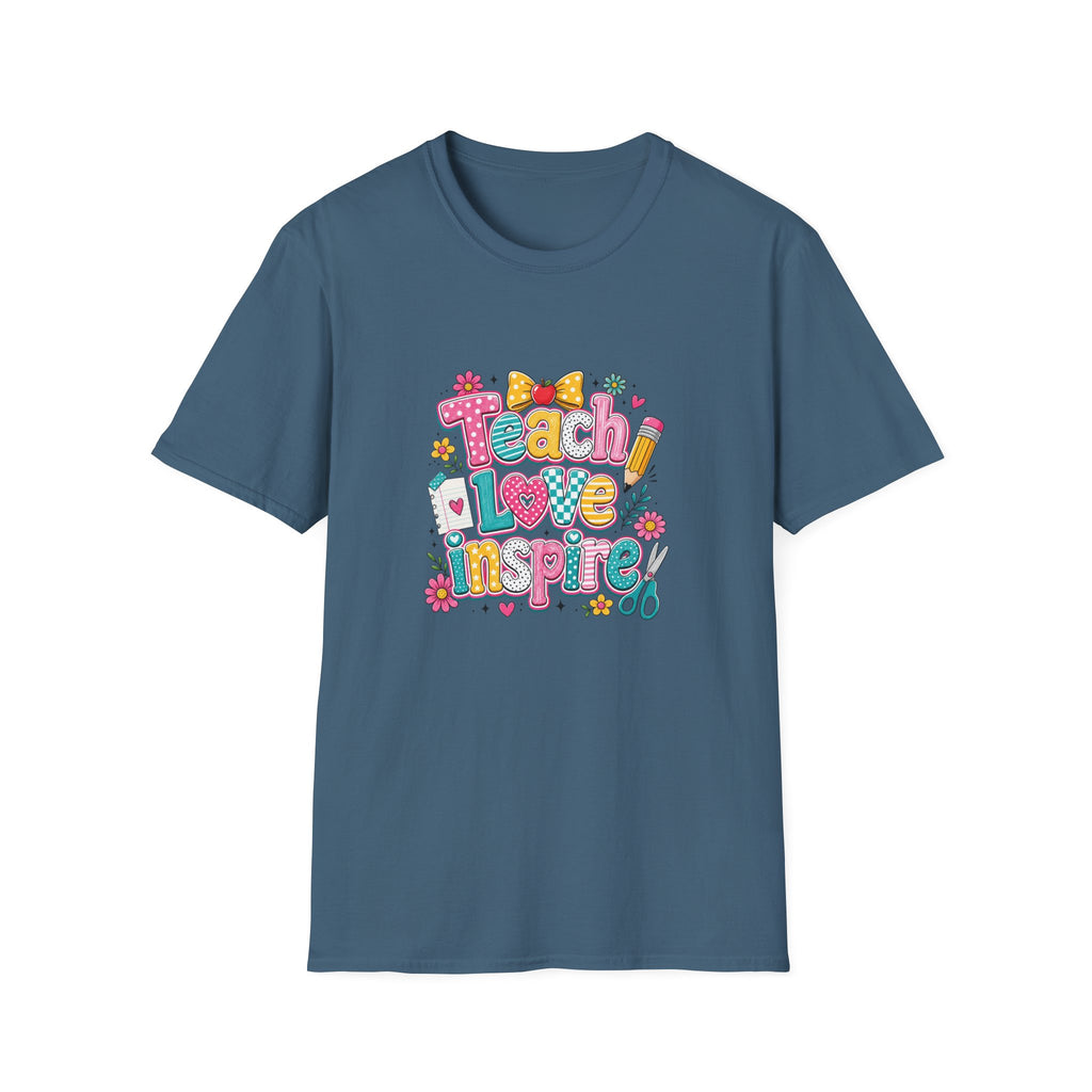 Teach Love Inspire T-Shirt — Cute Colorful Teacher Gift School Appreciation Tee