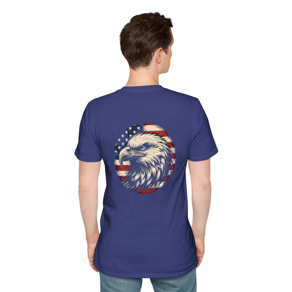 Patriotic Bald Eagle T-Shirt — American Flag Gift for Him Fourth of July Graphic Tee