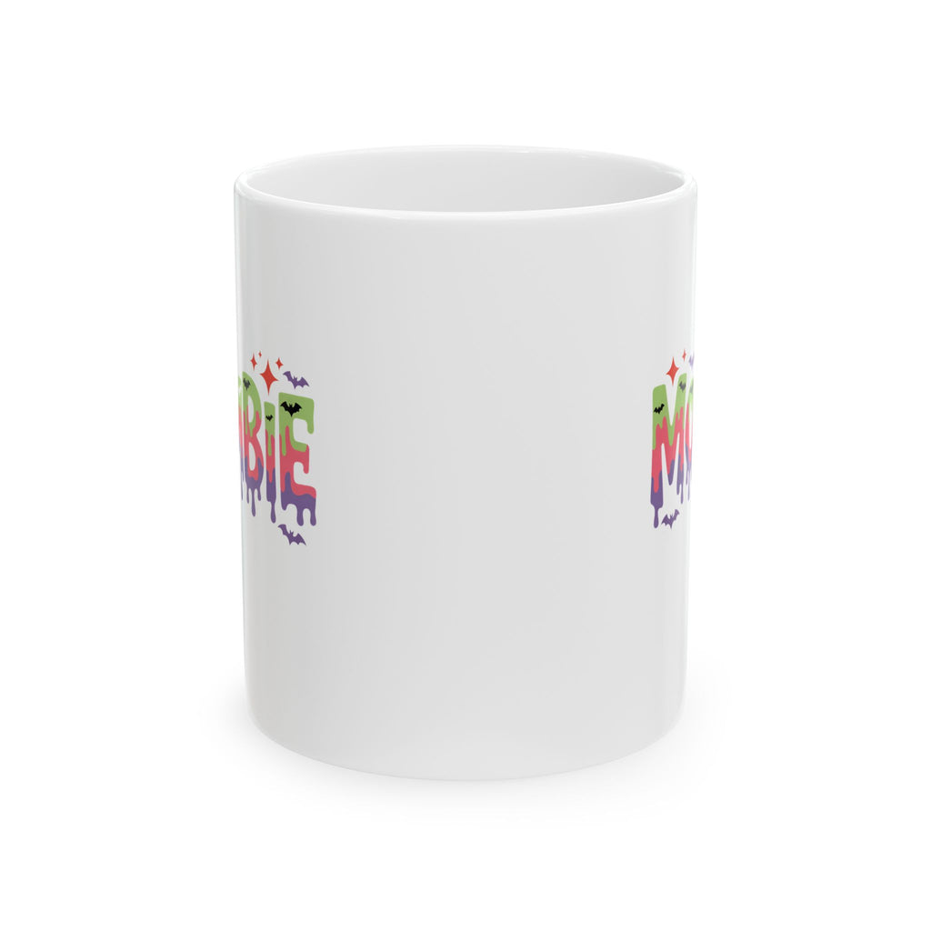 Zombie Mom Ceramic Mug — Funny Halloween Gift for Moms Colorful Drip Coffee Cup 11oz 15oz