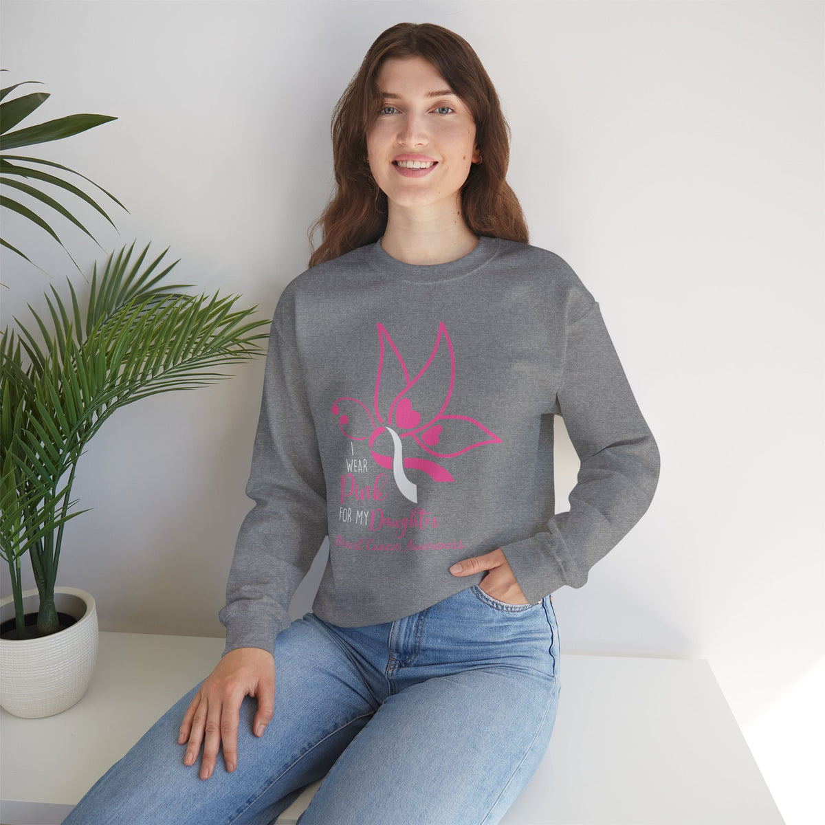 I Wear Pink for My Daughter Breast Cancer Sweatshirt