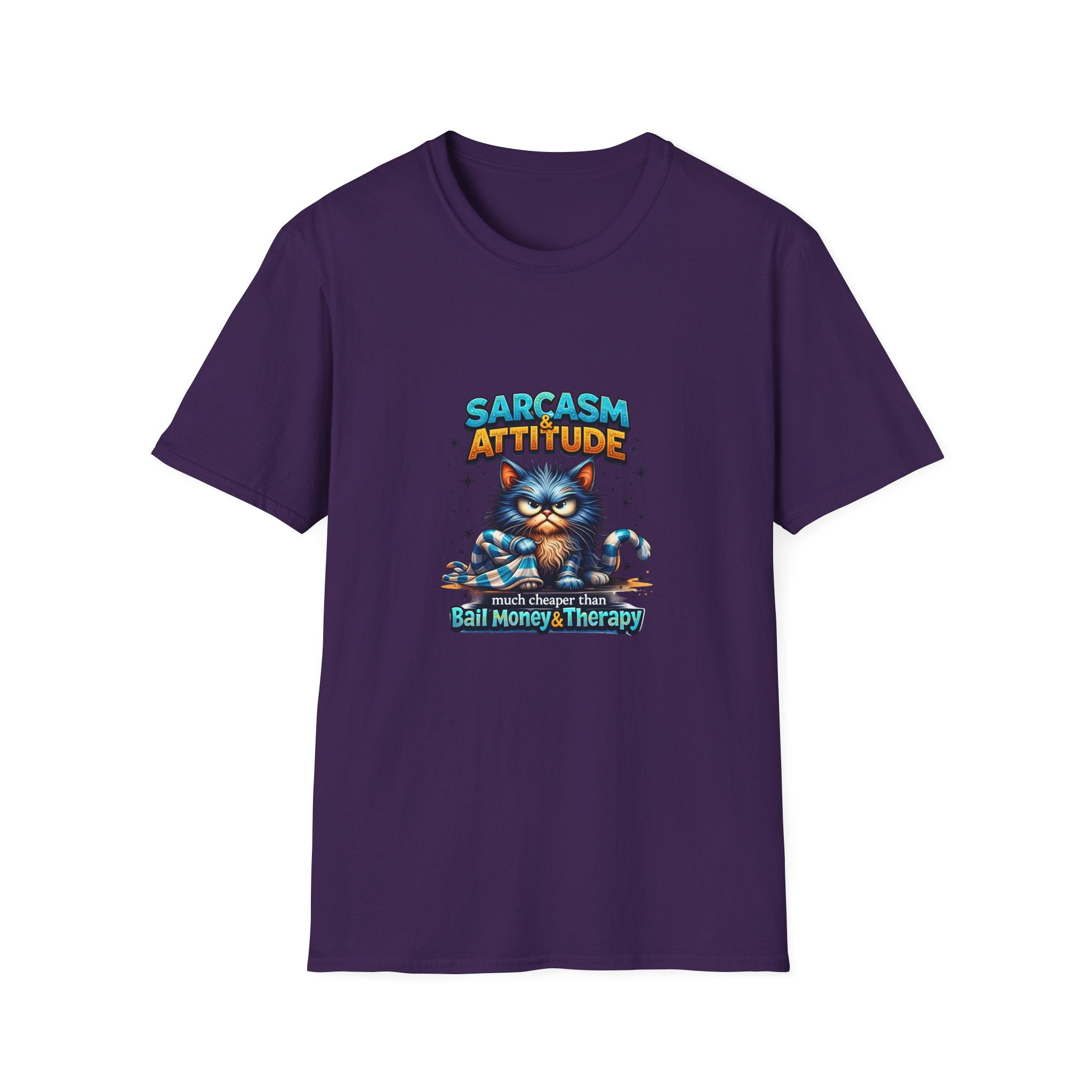 Sarcasm & Attitude Grumpy Cat T-Shirt — Funny Sarcastic Gift for Her Graphic Tee
