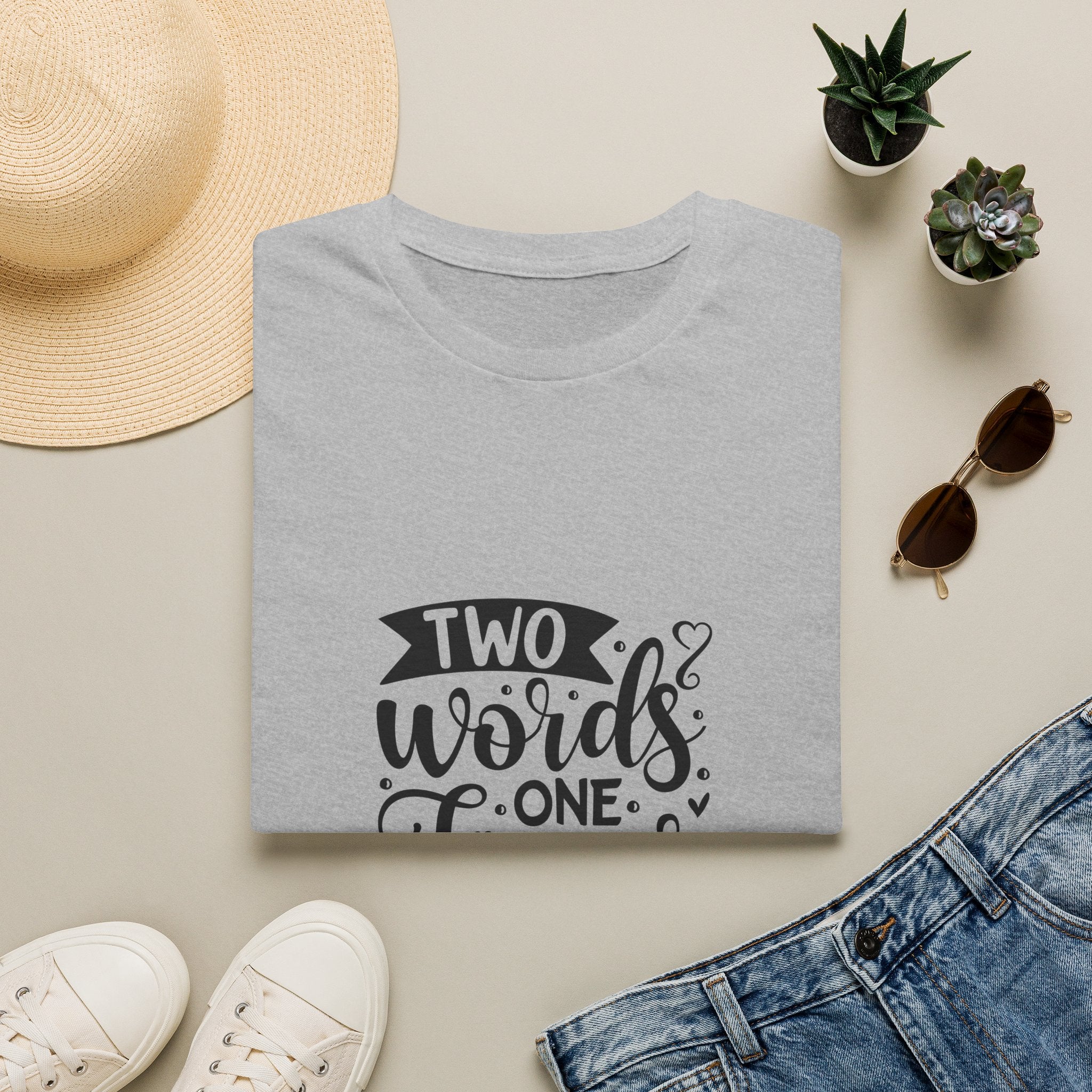 Graphic Tee — "Two Words One Finger" Funny T-Shirt