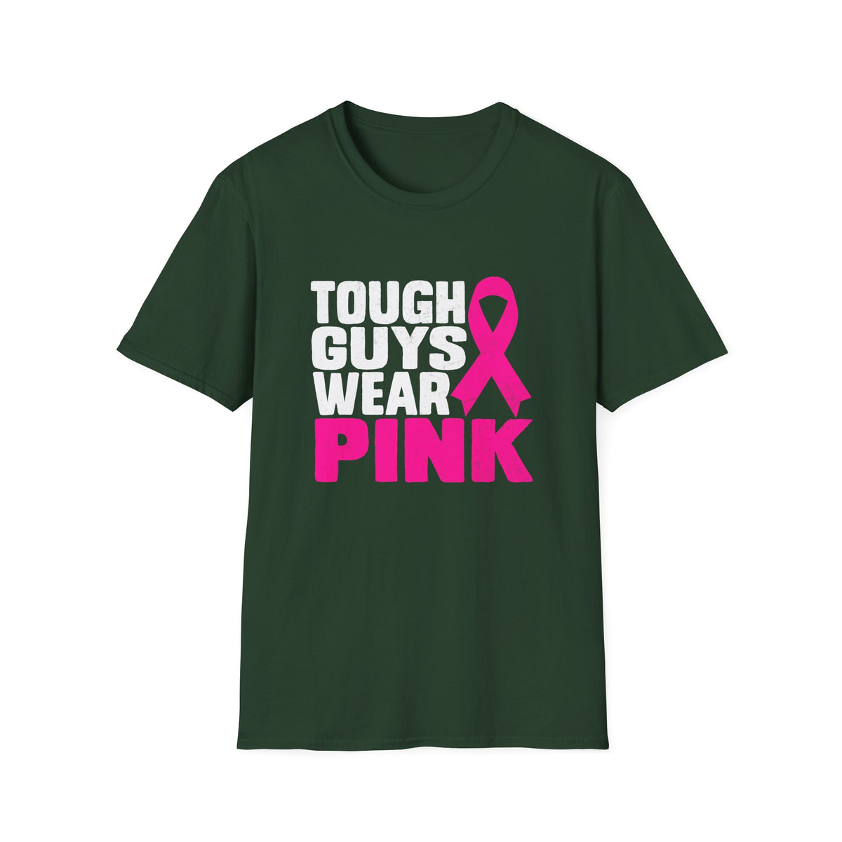 Tough Guys Wear Pink Breast Cancer Awareness T-Shirt Graphic Tee