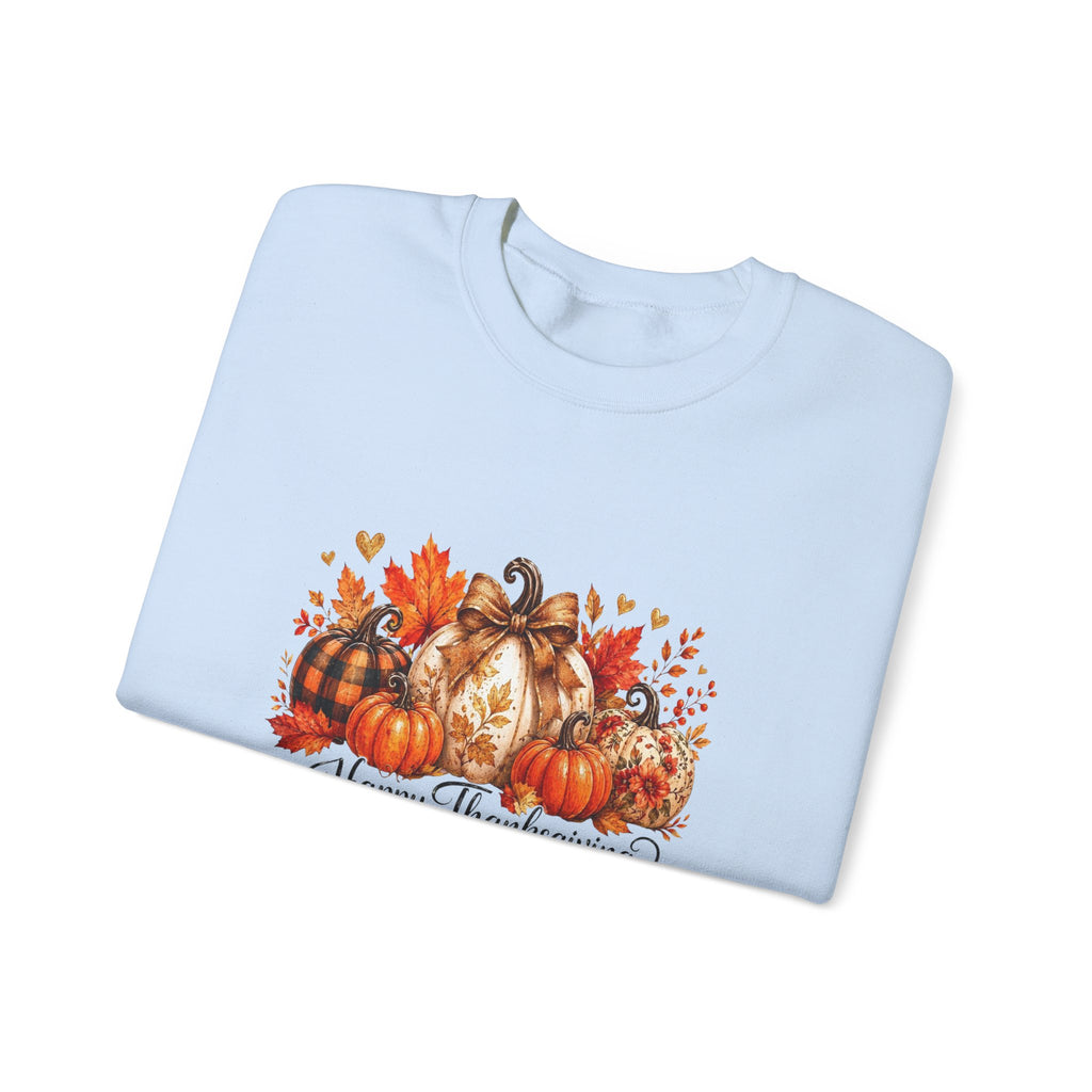 Thanksgiving Pumpkin Crewneck Sweatshirt — Happy Thanksgiving Harvest Design