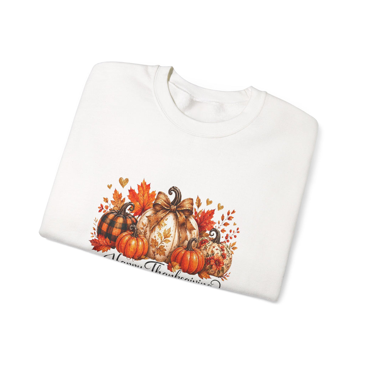 Thanksgiving Pumpkin Crewneck Sweatshirt — Happy Thanksgiving Harvest Design