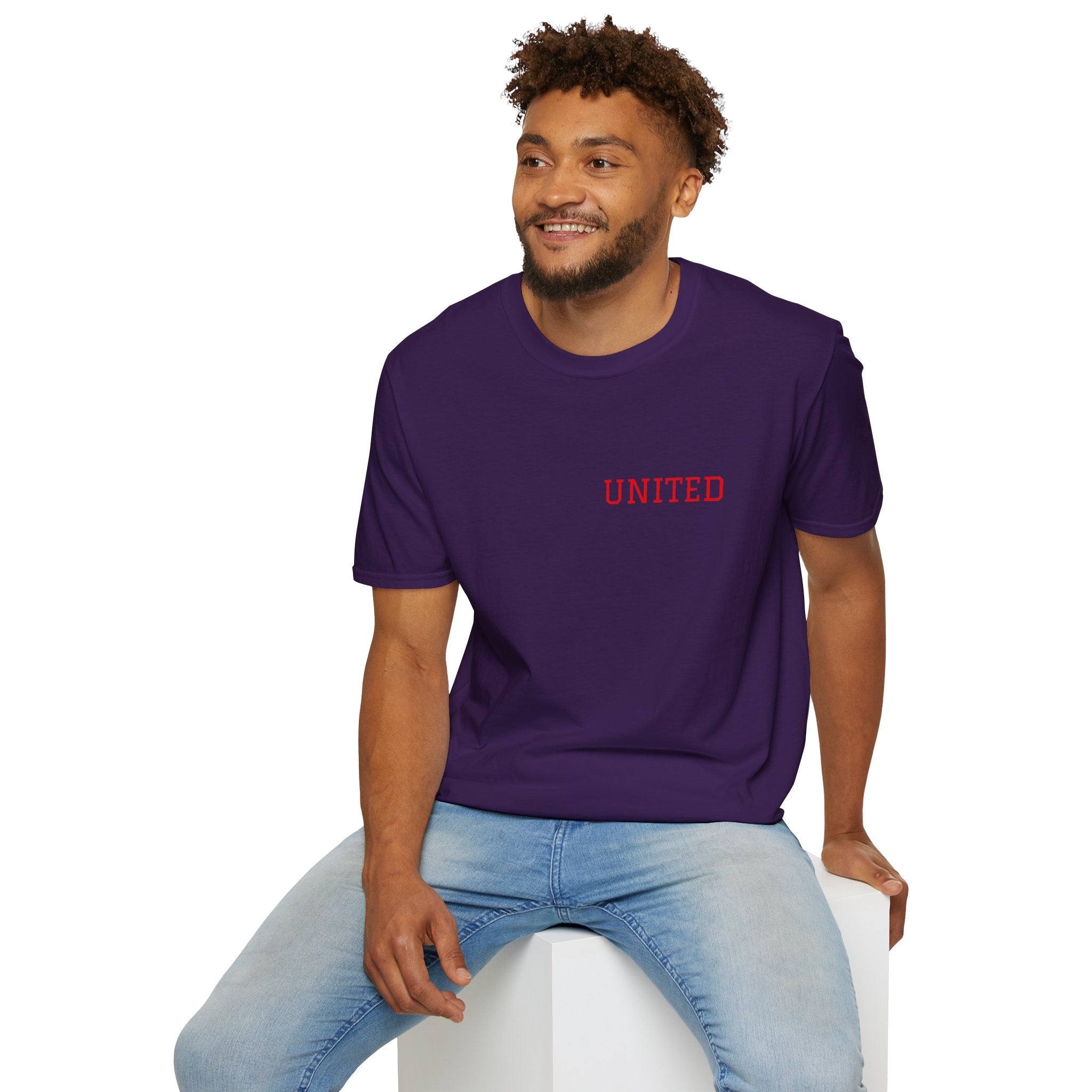 United American Flag T-Shirt — Patriotic Gift for Him Red Chest Graphic Tee