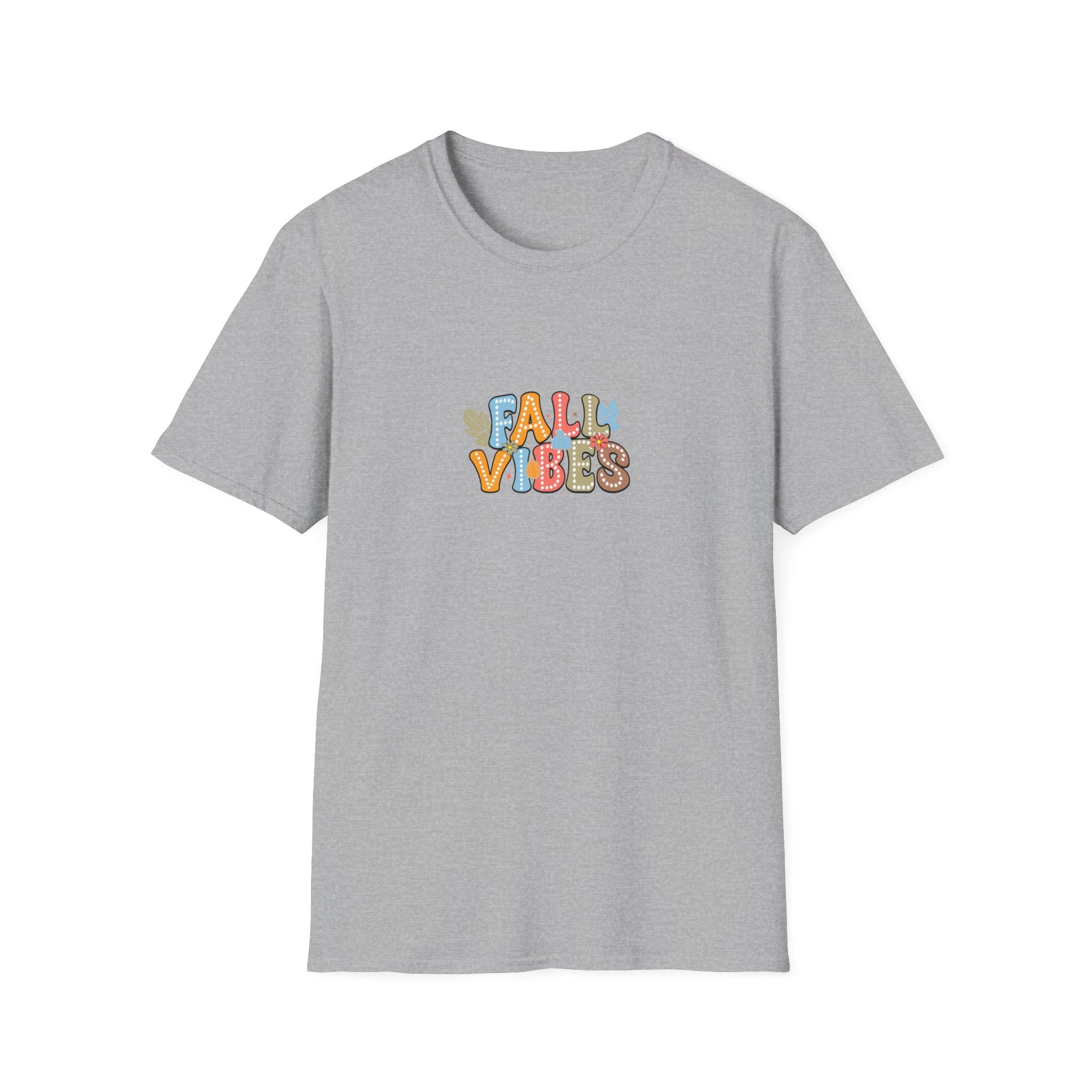 Fall Vibes Colorful Autumn T-Shirt — Cute Fall Gift for Women Graphic Tee