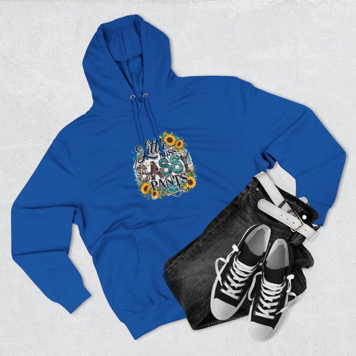 Little Miss Sassy Pants Hoodie Floral Graphic Pullover Sweatshirt