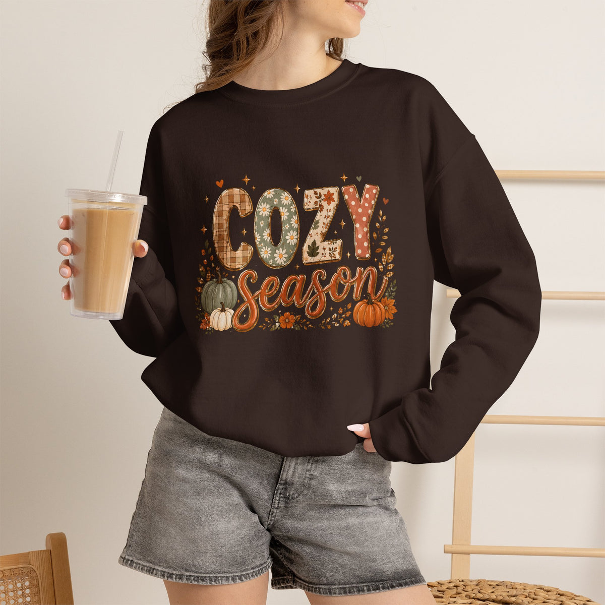 Cozy Season Autumn Pumpkin Crewneck Sweatshirt